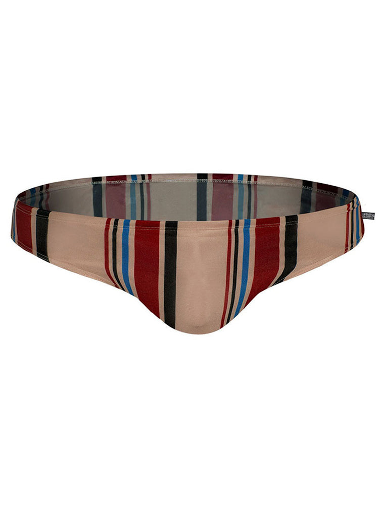 Men's Swimwear Contrast Striped Swim Briefs