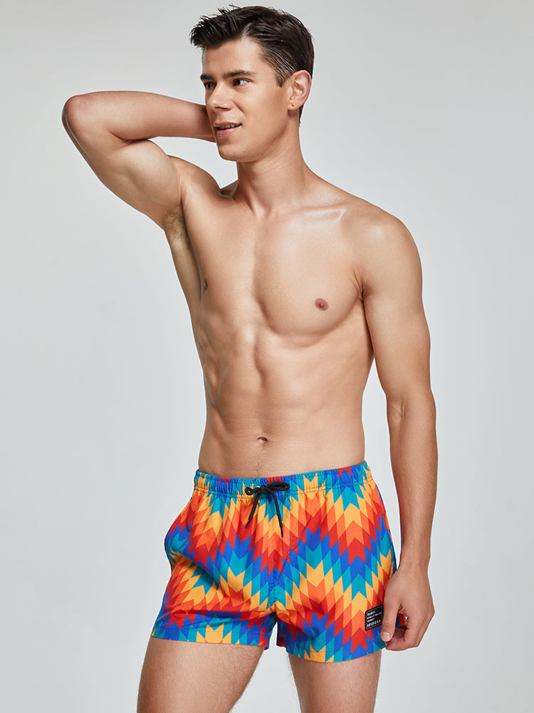 Men's Quick-drying Board Shorts With Drawstring