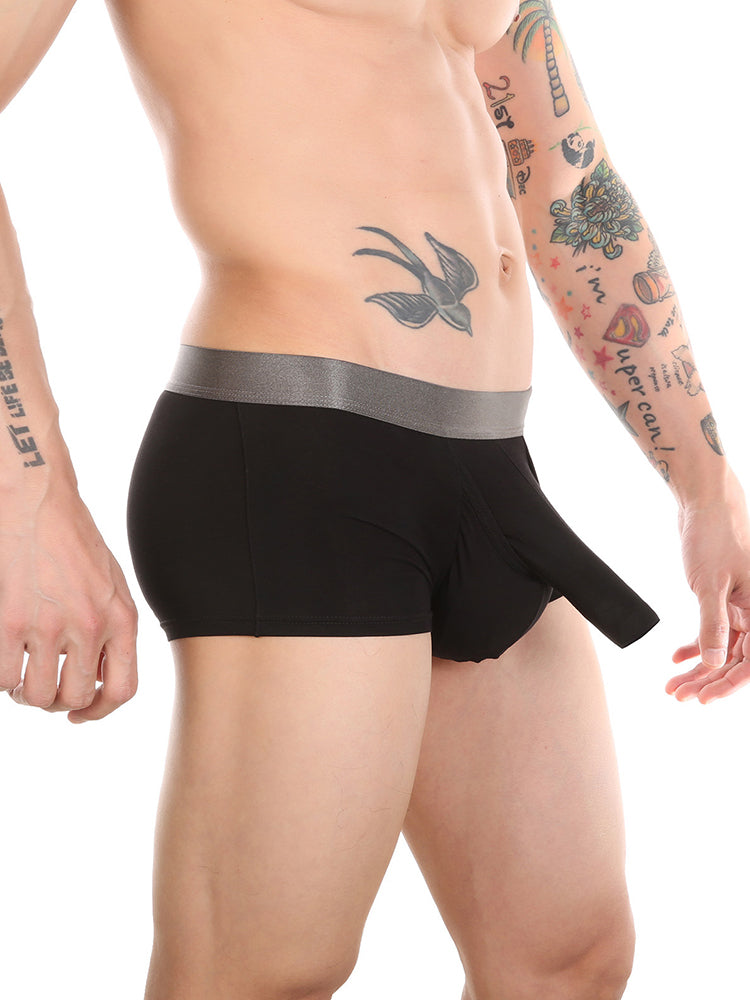 Men’s Dual Ball Pouch Trunks With Fly Front