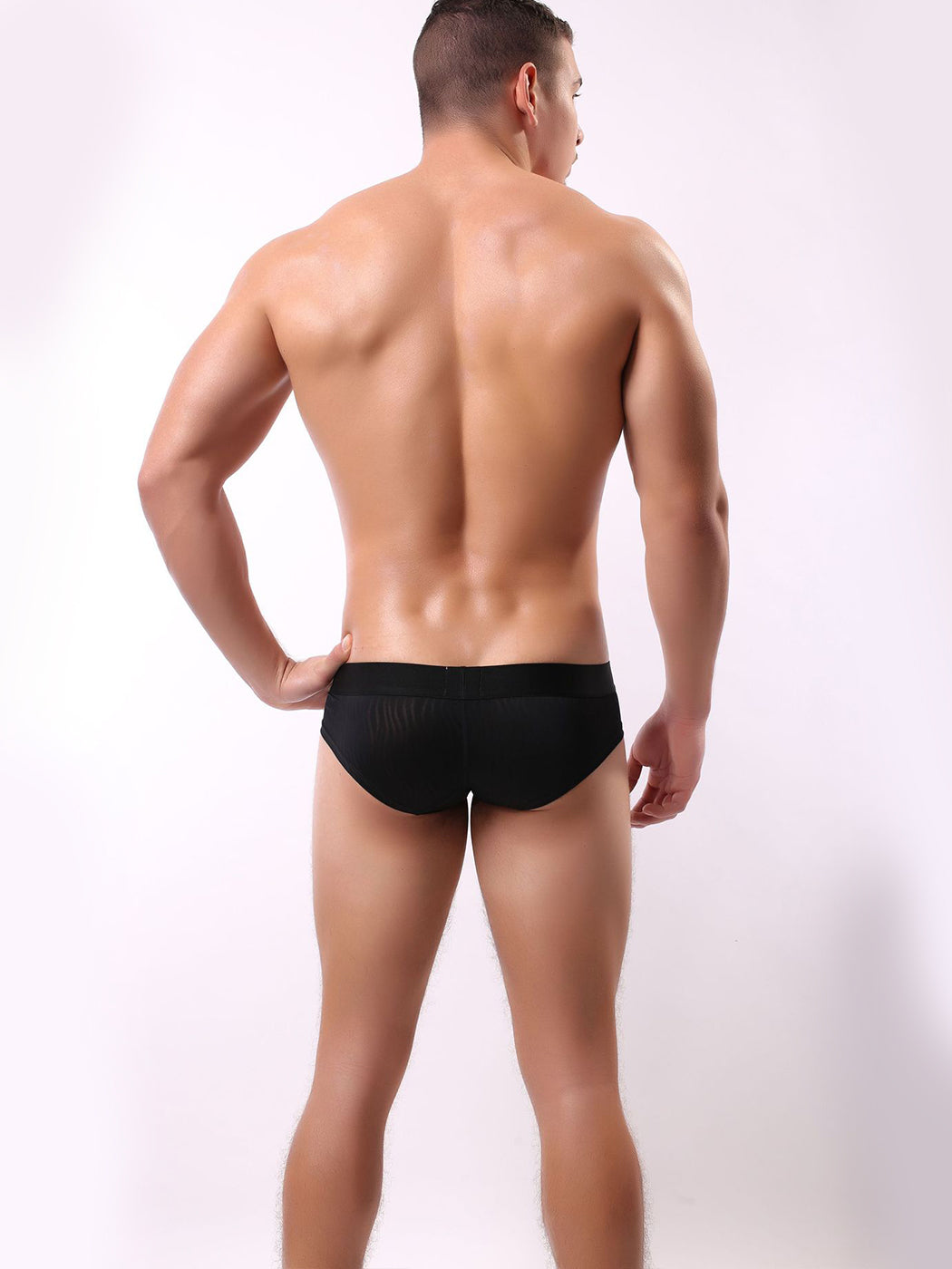 Men's Dark Stripes Comfortable U Convex Briefs