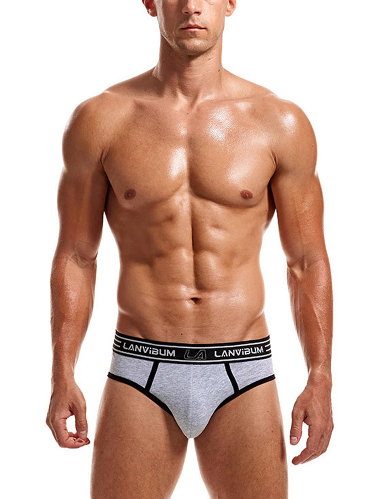 Men’s Spliced Color Pouch Briefs