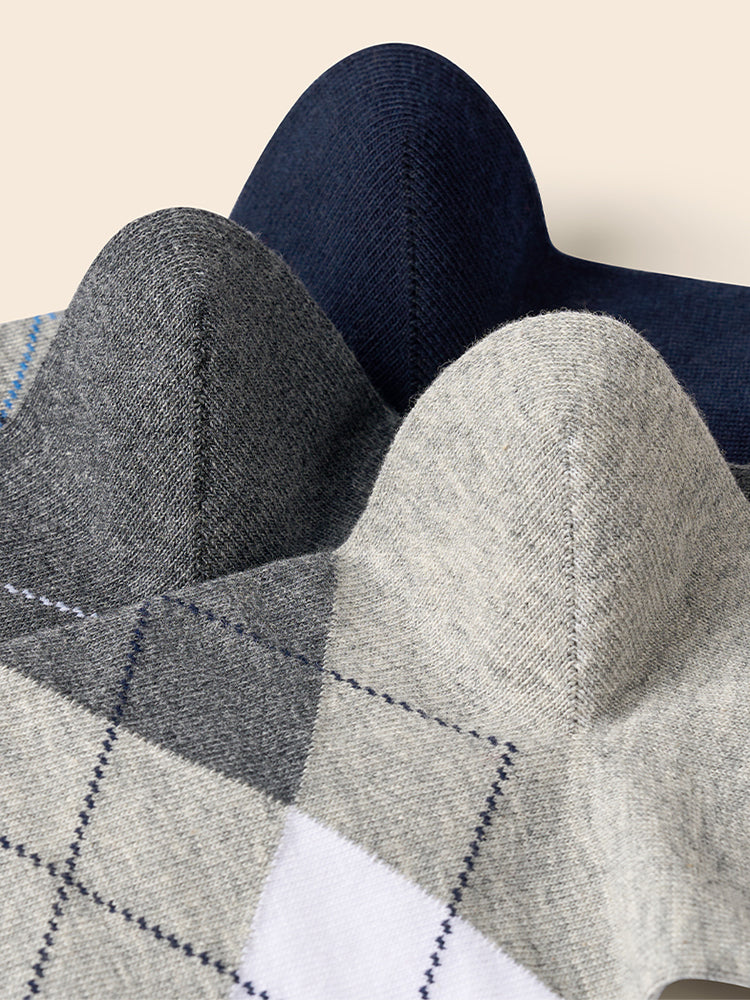 5 Pack Men's Simple Textured Crew Socks