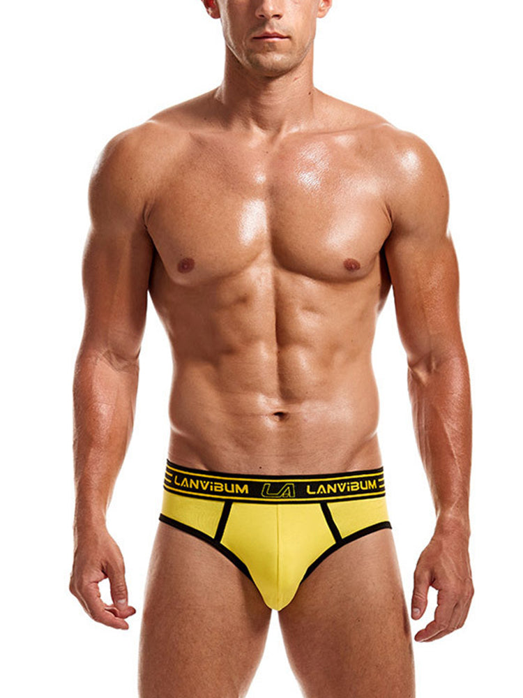 Men’s Spliced Color Pouch Briefs