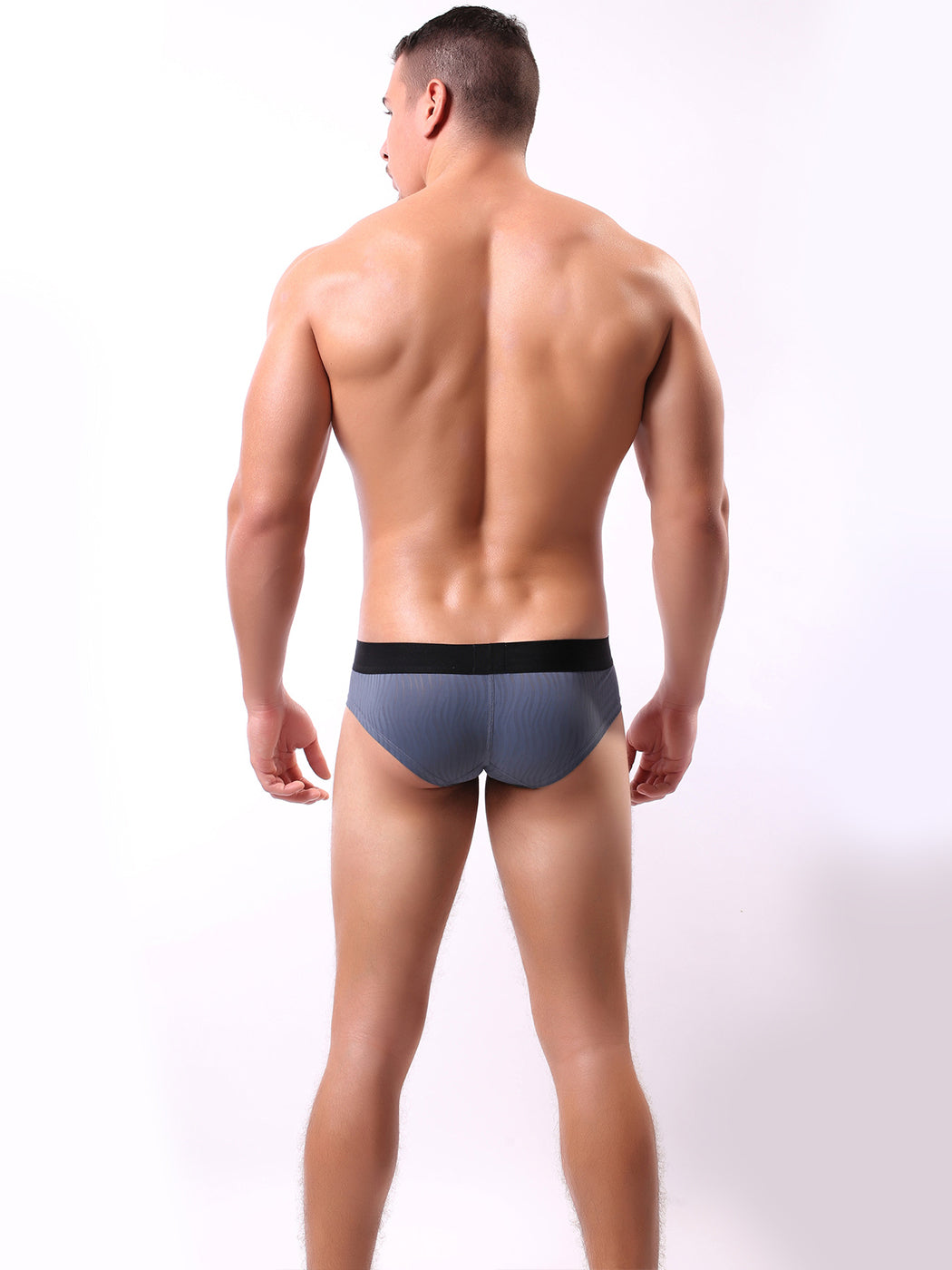 Men's Dark Stripes Comfortable U Convex Briefs