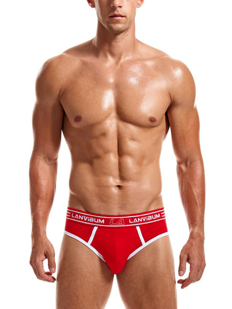 Men’s Spliced Color Pouch Briefs