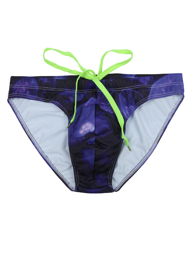Men's Quick Dry Printed Professional Swimming Briefs