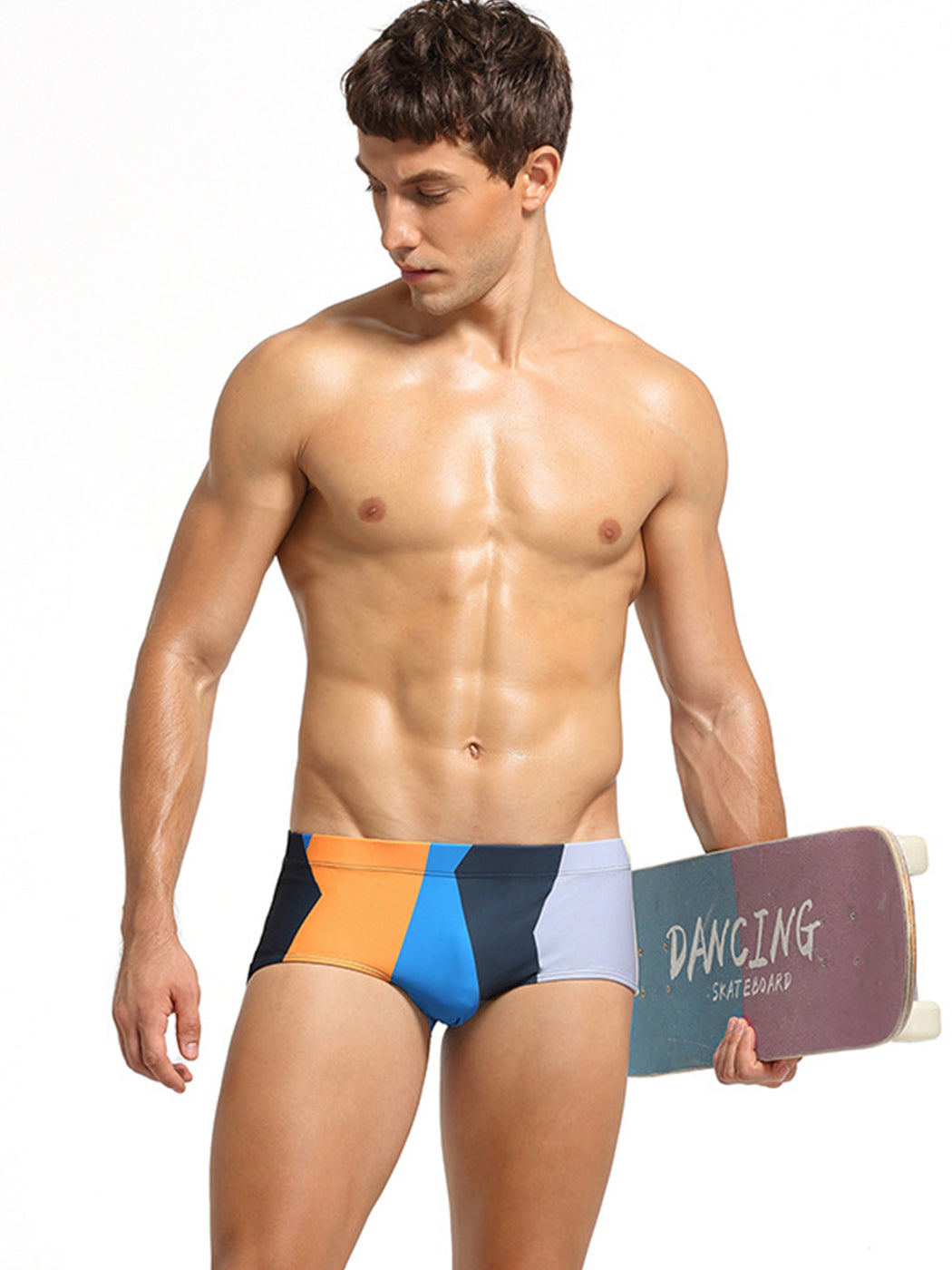 Block Patchwork Swimming Trunks