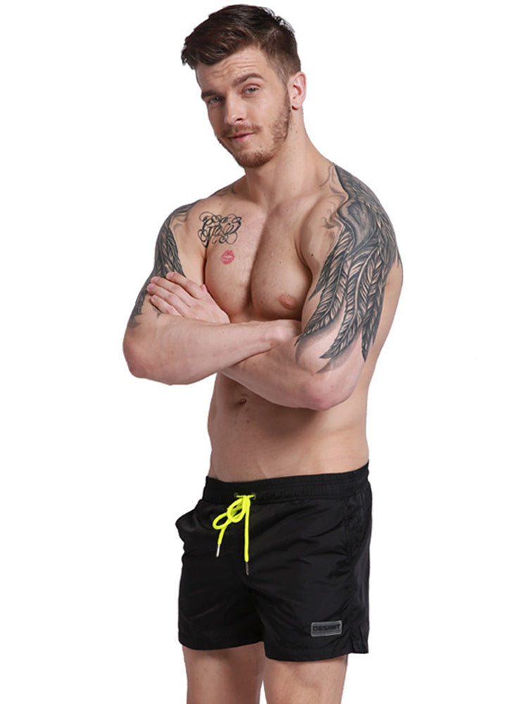 Men’s Neon Drawstring Swim Board Shorts