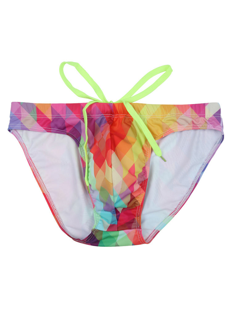 Men's Quick Dry Printed Professional Swimming Briefs