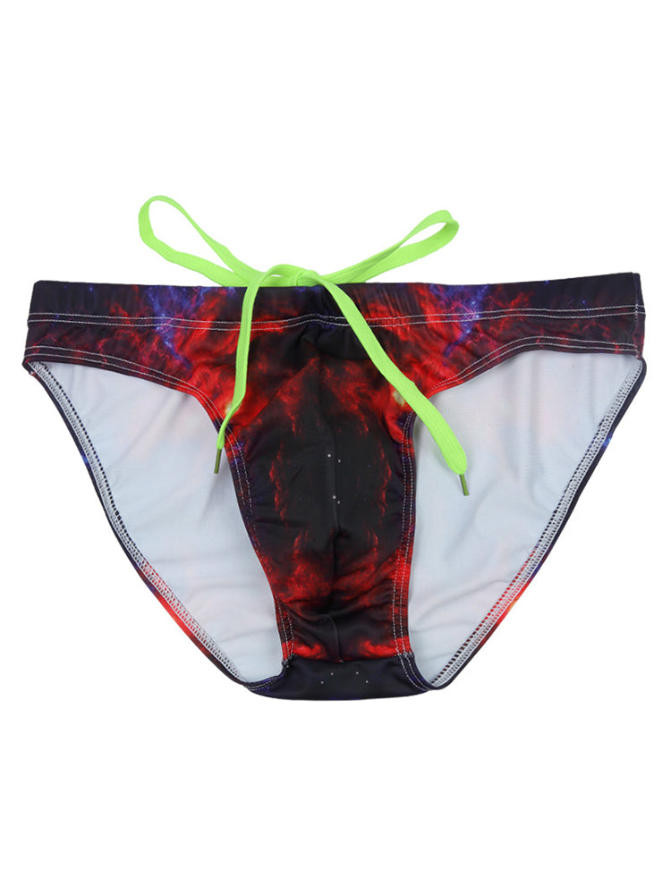 Men's Quick Dry Printed Professional Swimming Briefs
