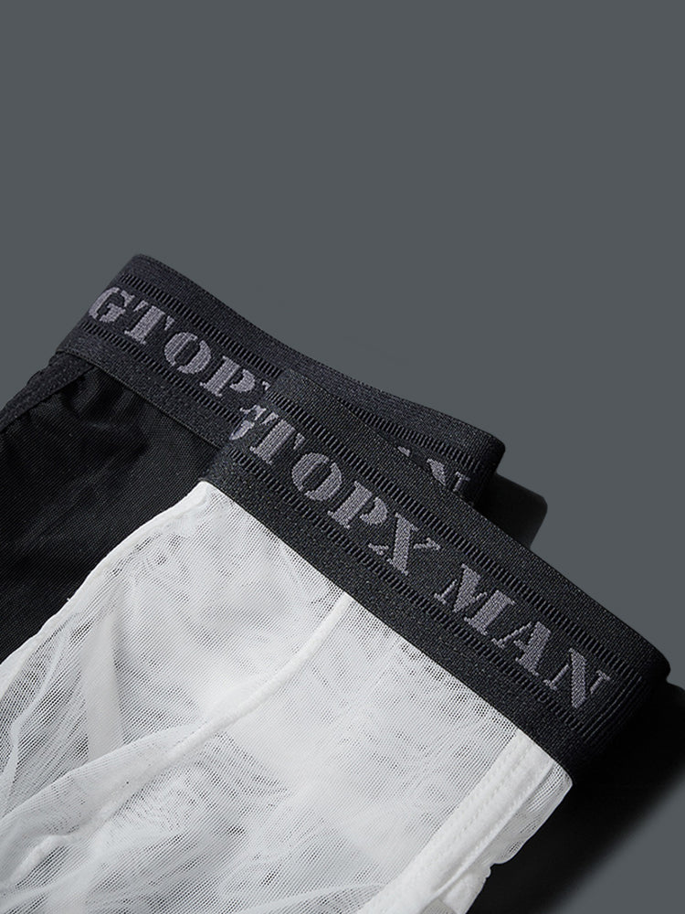 Men's Ice Silk Transparent Full Mesh Thin Style Briefs