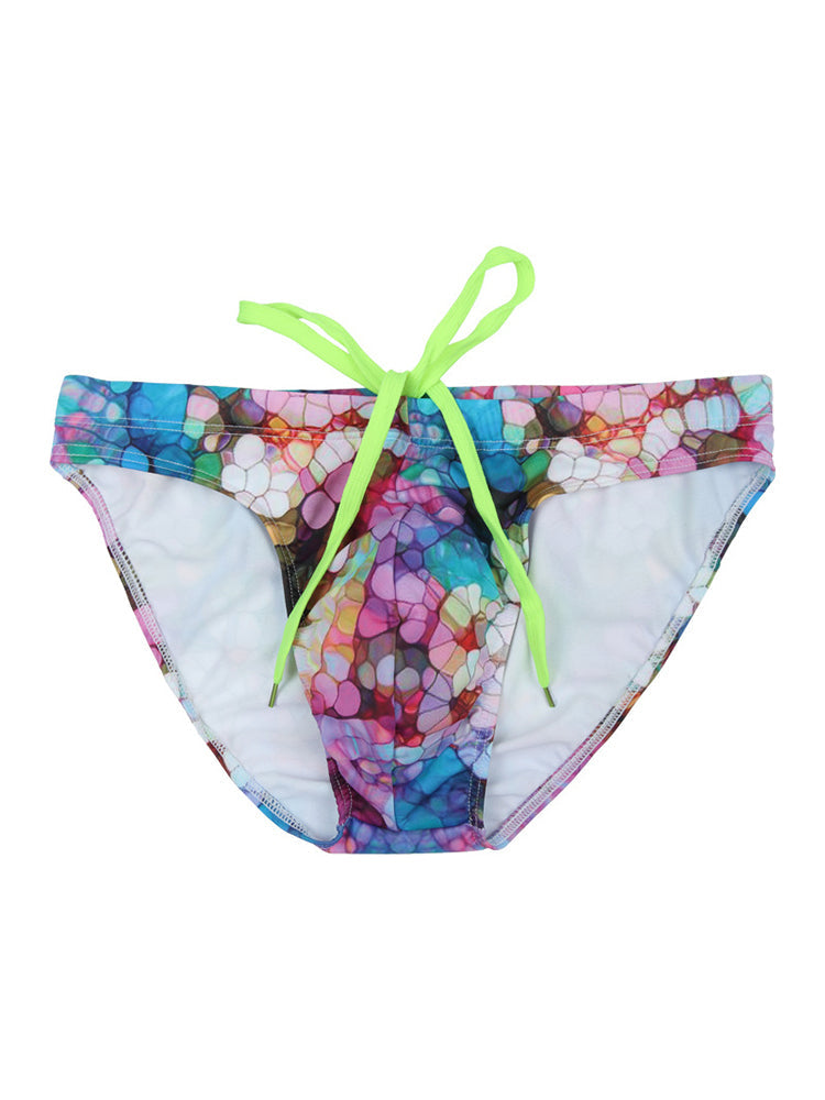 Men's Quick Dry Printed Professional Swimming Briefs