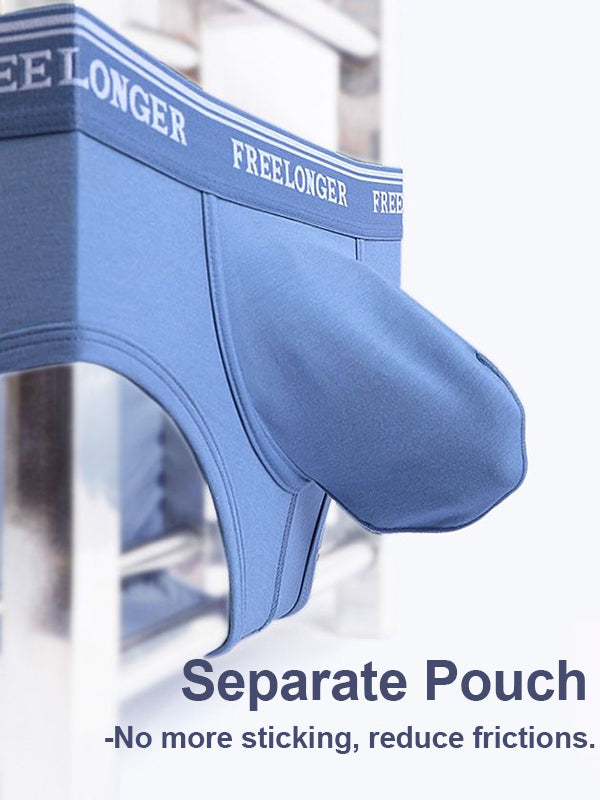 FreeLonger Men’s Microfibre Cotton Big Pouch Trunks
