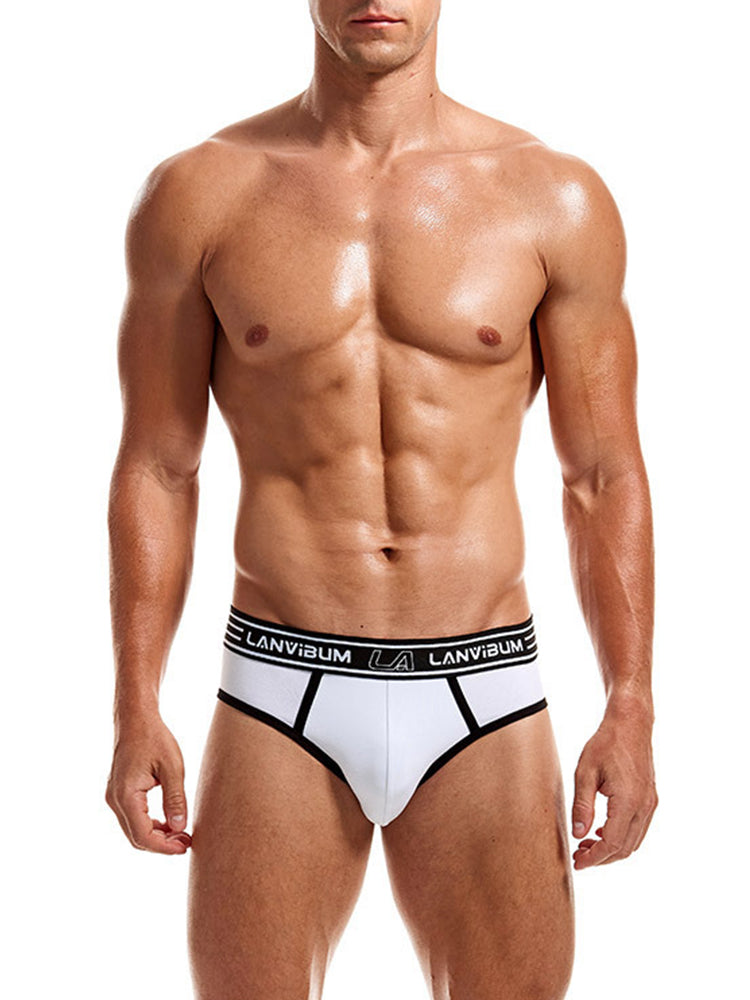 Men’s Spliced Color Pouch Briefs