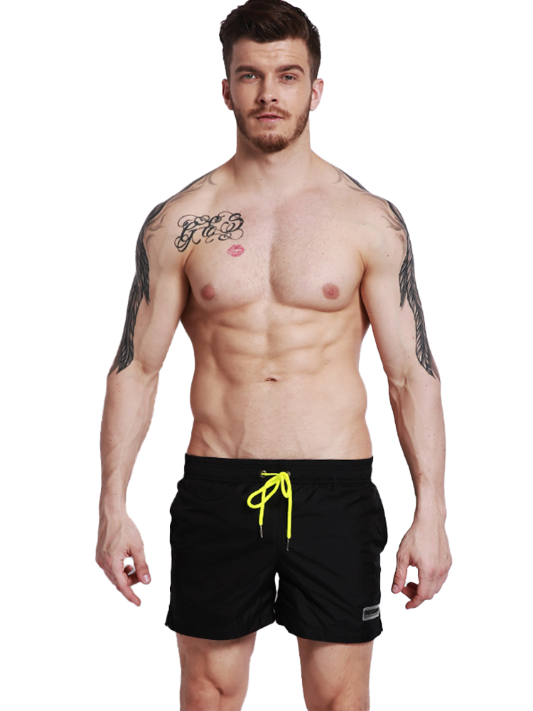 Men’s Neon Drawstring Swim Board Shorts
