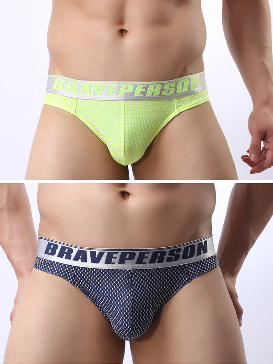 2-Pack Men's Hexagonal Diamond Mesh Thong
