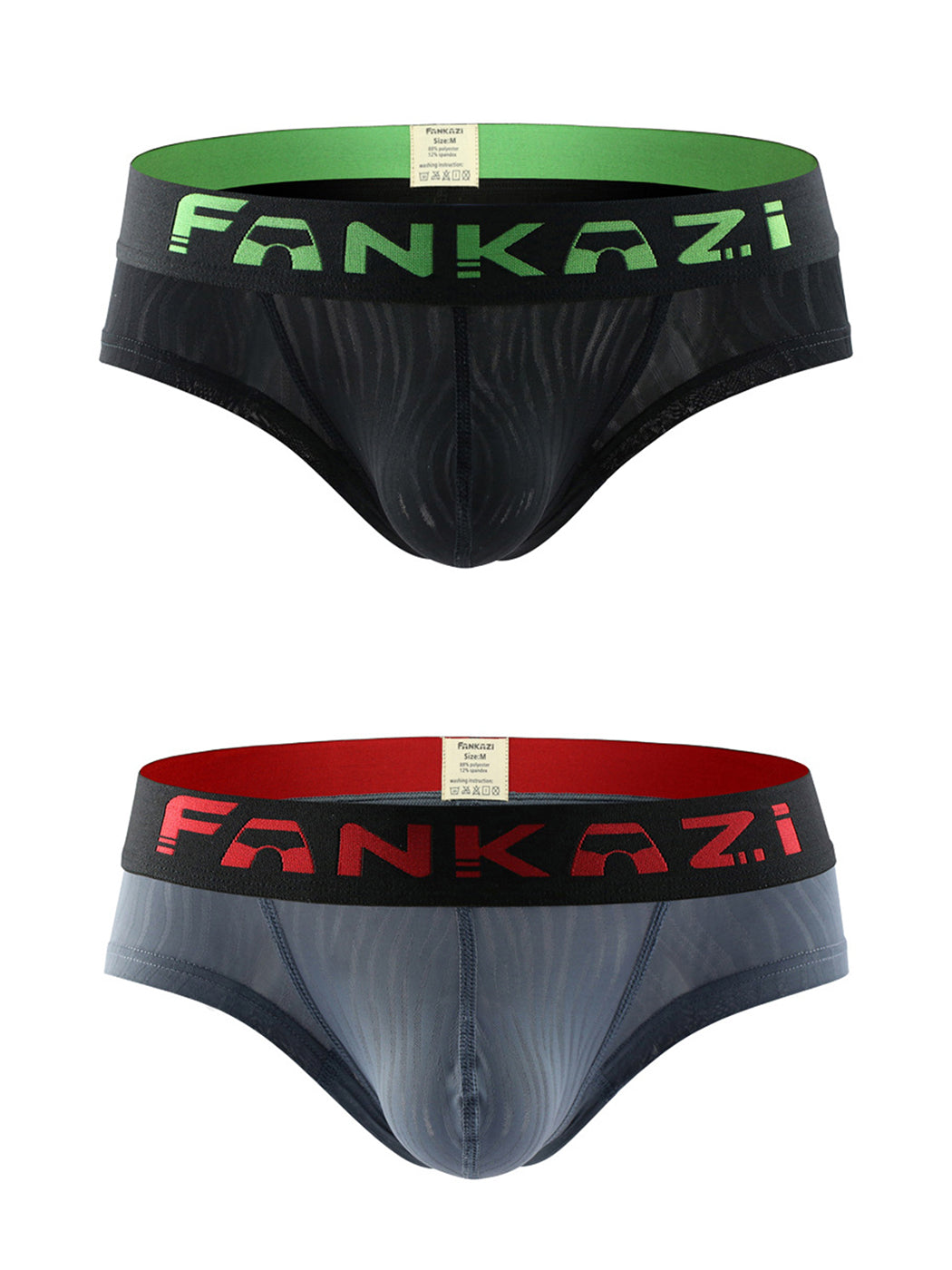 Men's Dark Stripes Comfortable U Convex Briefs