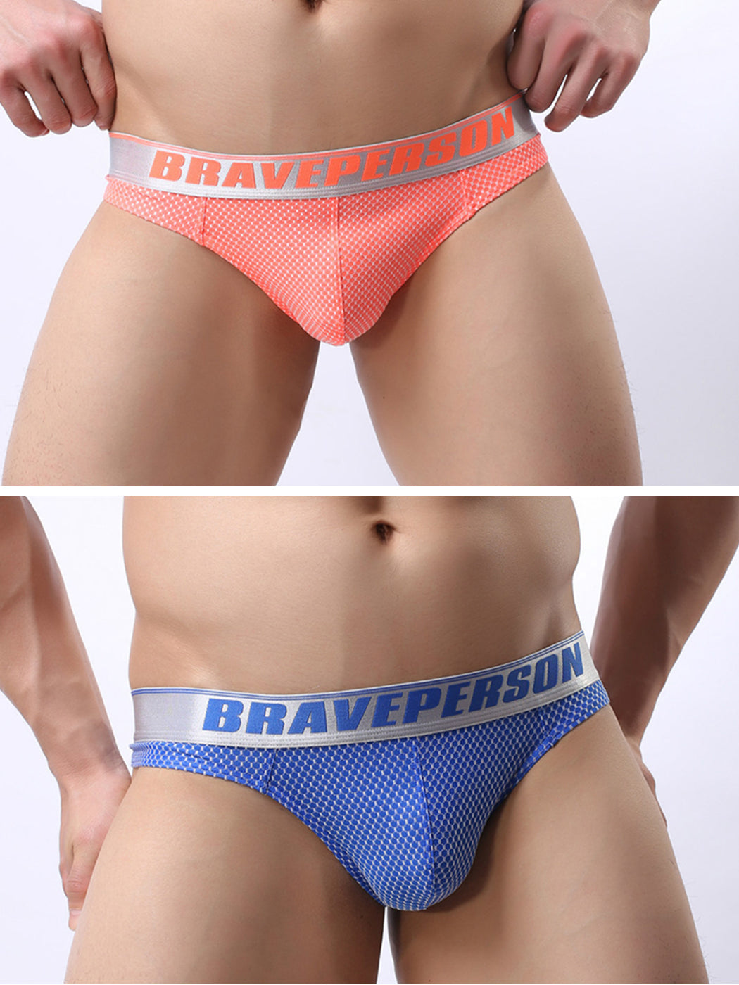 2-Pack Men's Hexagonal Diamond Mesh Thong