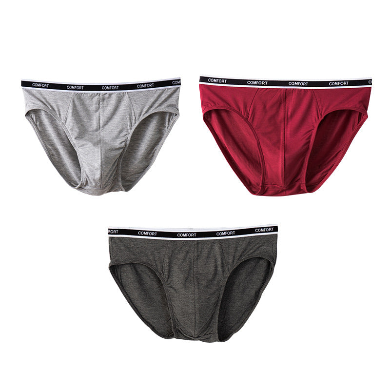3 Pcs Modal Soft Breathable Solid Men's Briefs Set