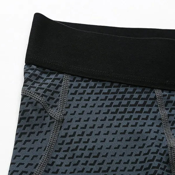 Mens 3D Printed Elastic Quick Dry Fitness Sport Shorts