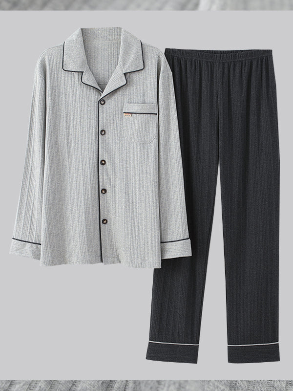 Men's Cotton Knit Classic Pajamas Set