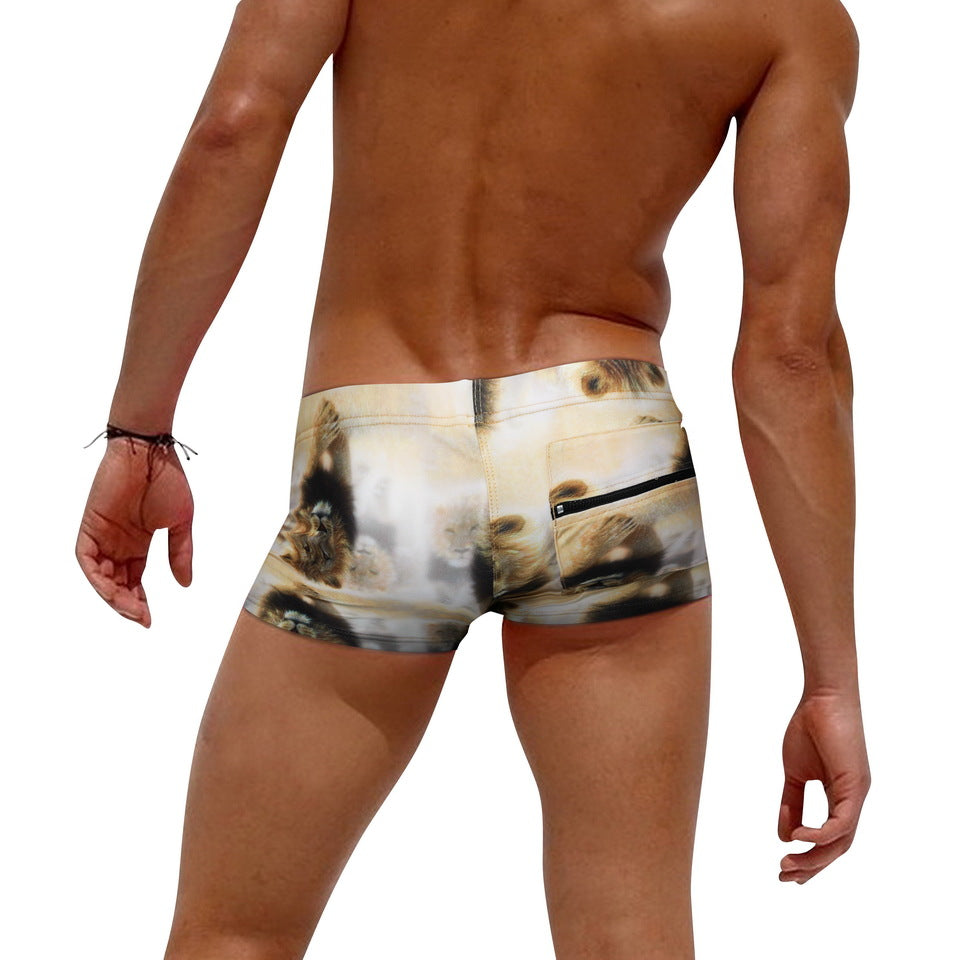 Mens Printed Quick Drying Surf  Stretch Swim Trunks