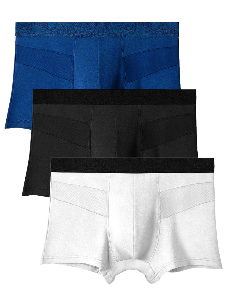 3 Pack Men’s Breathable Splicing Mesh Trunks