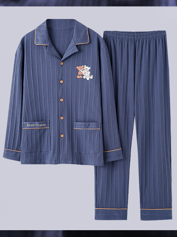 Men's Cotton Knit Classic Pajamas Set