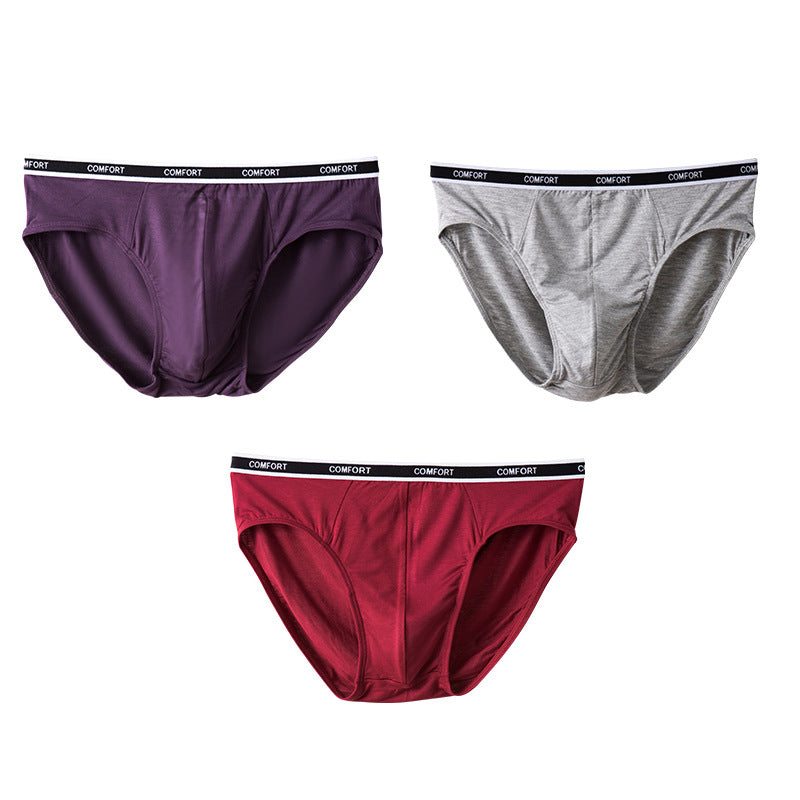 3 Pcs Modal Soft Breathable Solid Men's Briefs Set