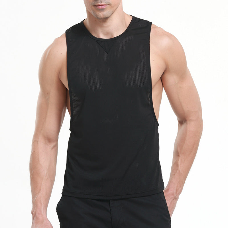 Mens Summer Mesh Breathable Fitness Tank Tops