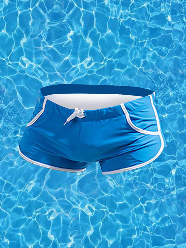 Men's Breathable Boxer Drawstring Swimming Trunks