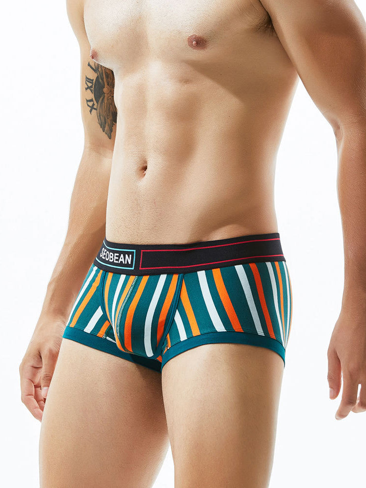 2 Pack Colorful Striped U Convex Pouch Underwear