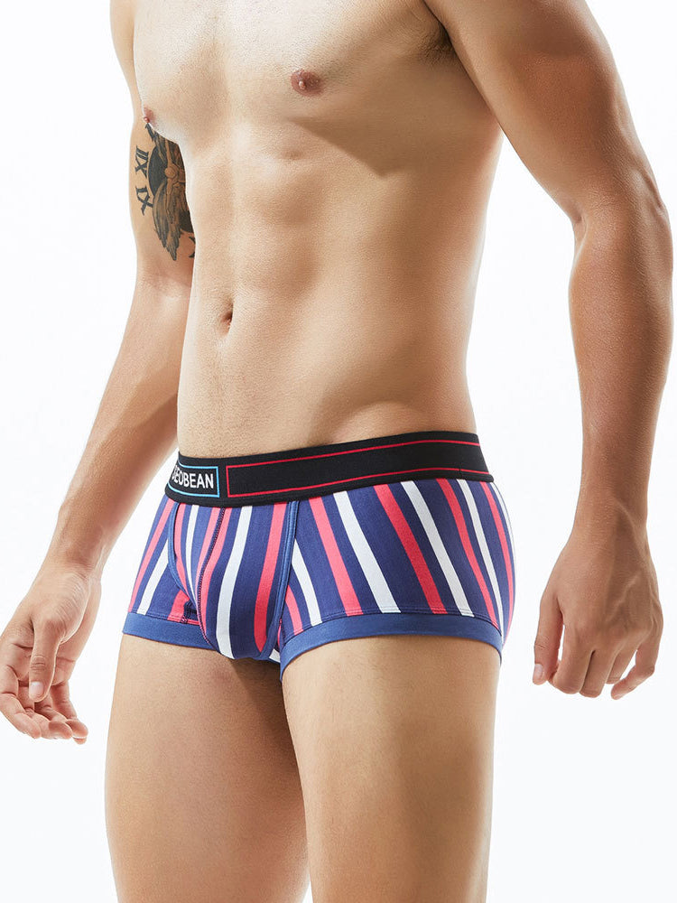 2 Pack Colorful Striped U Convex Pouch Underwear