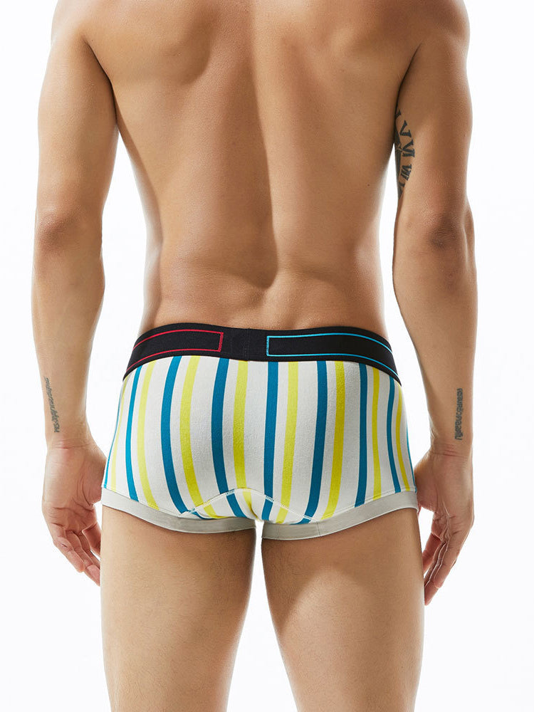 2 Pack Colorful Striped U Convex Pouch Underwear