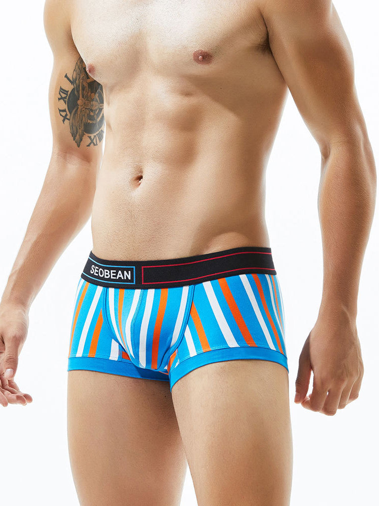 2 Pack Colorful Striped U Convex Pouch Underwear