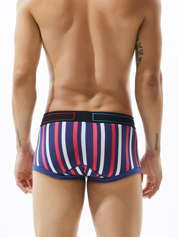 2 Pack Colorful Striped U Convex Pouch Underwear