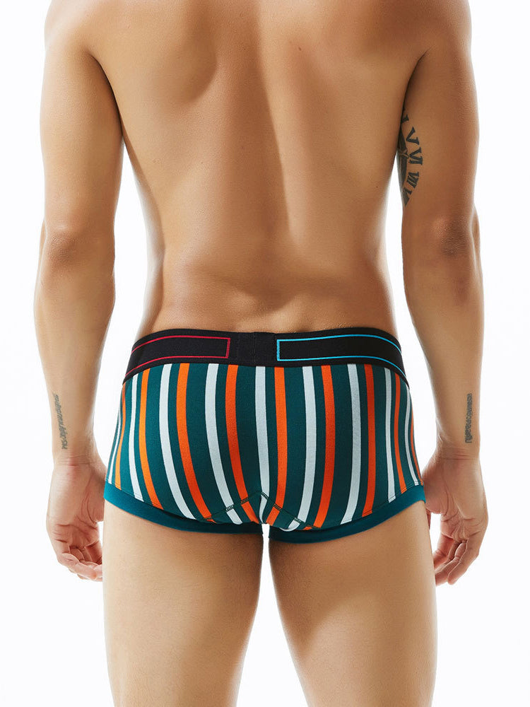 2 Pack Colorful Striped U Convex Pouch Underwear