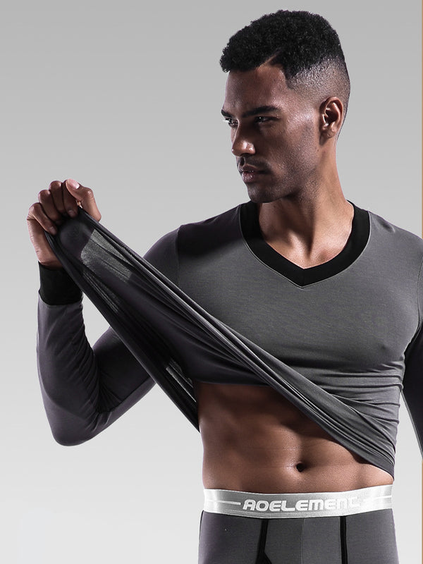 Mens Base Layers V-Neck Thermal Shirt