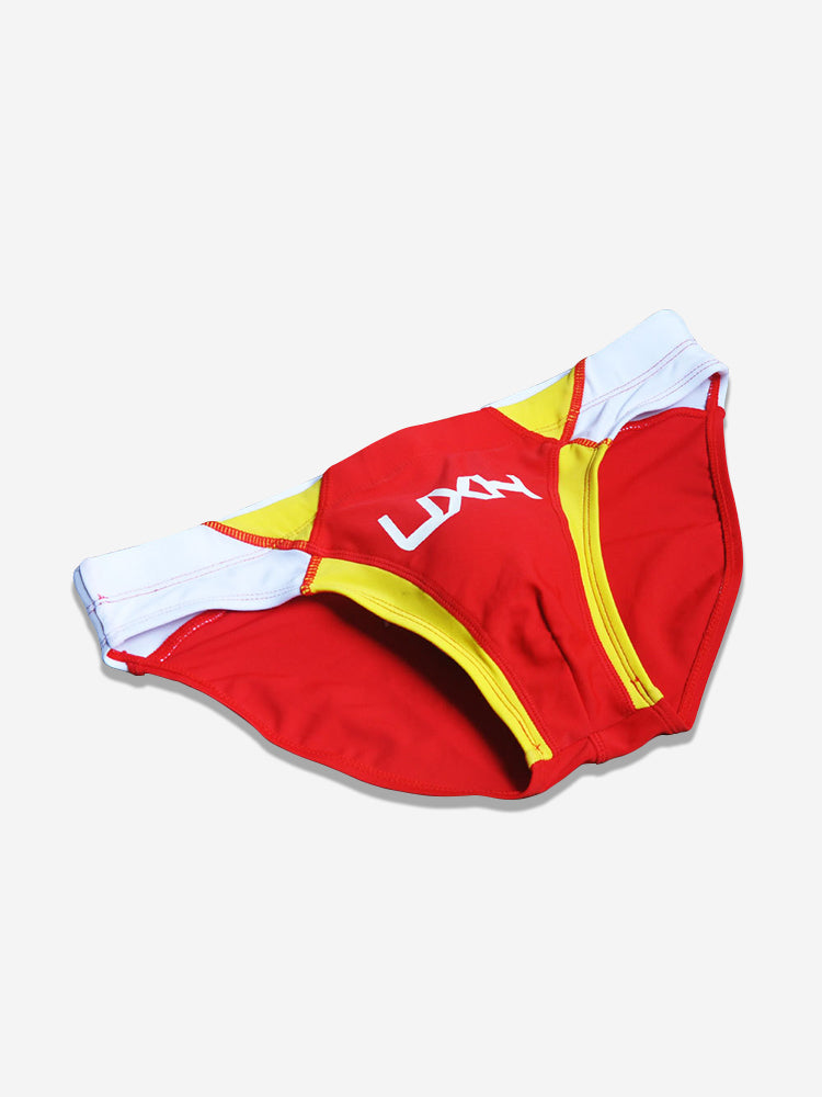 Men's Contrast Color Retro Mesh Bikini Briefs