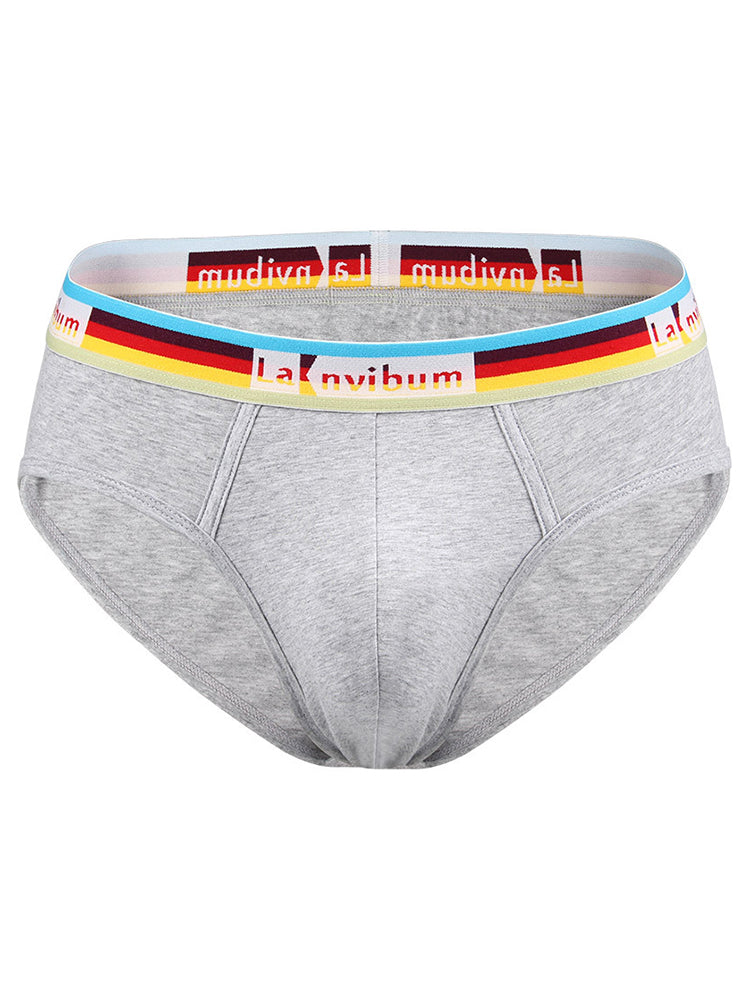 2 Pack Men's Rainbow Waistband Big Pouch Briefs