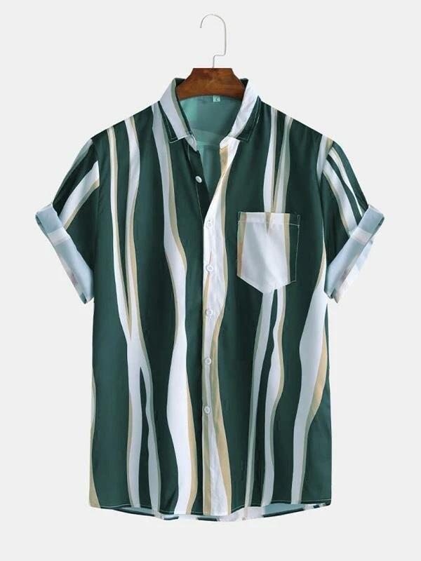 Mens Plain Color Casual Short Sleeve Shirts