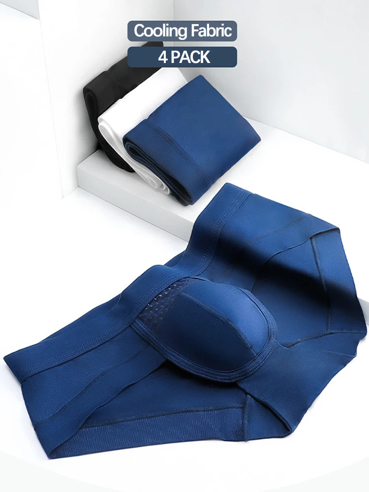 4 Pack Mens's Breathable U Convex Pouch Briefs
