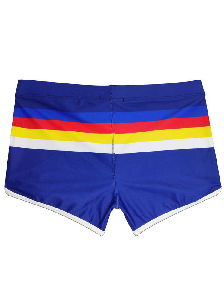 Men's Rainbow Striped Swimming Trunks