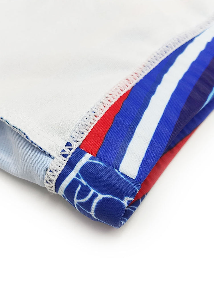Men's Striped Trunk Square Leg Swimsuit
