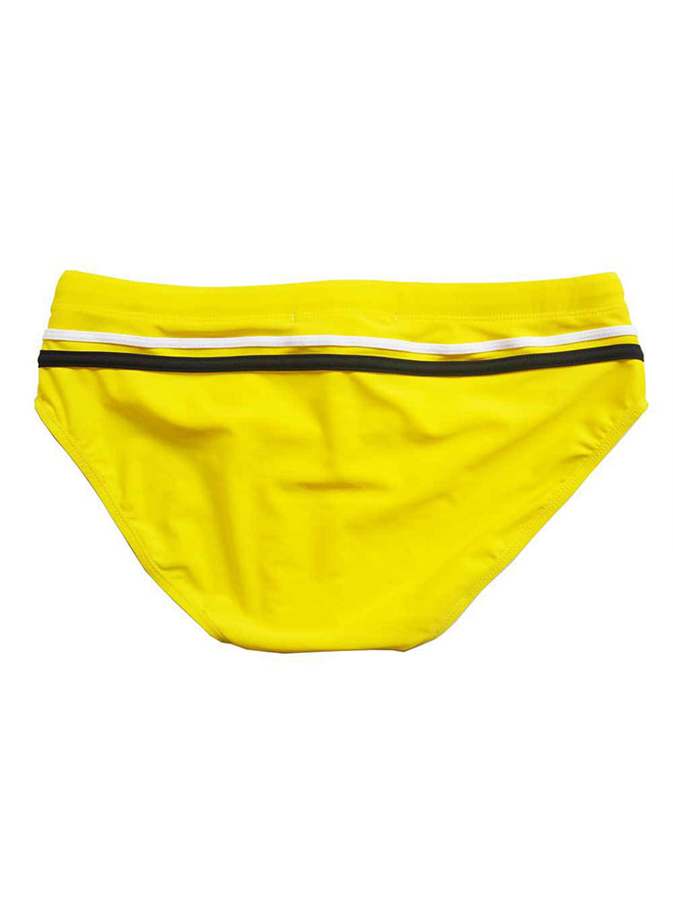 Sports Men's Striped Drawstring Swim Briefs