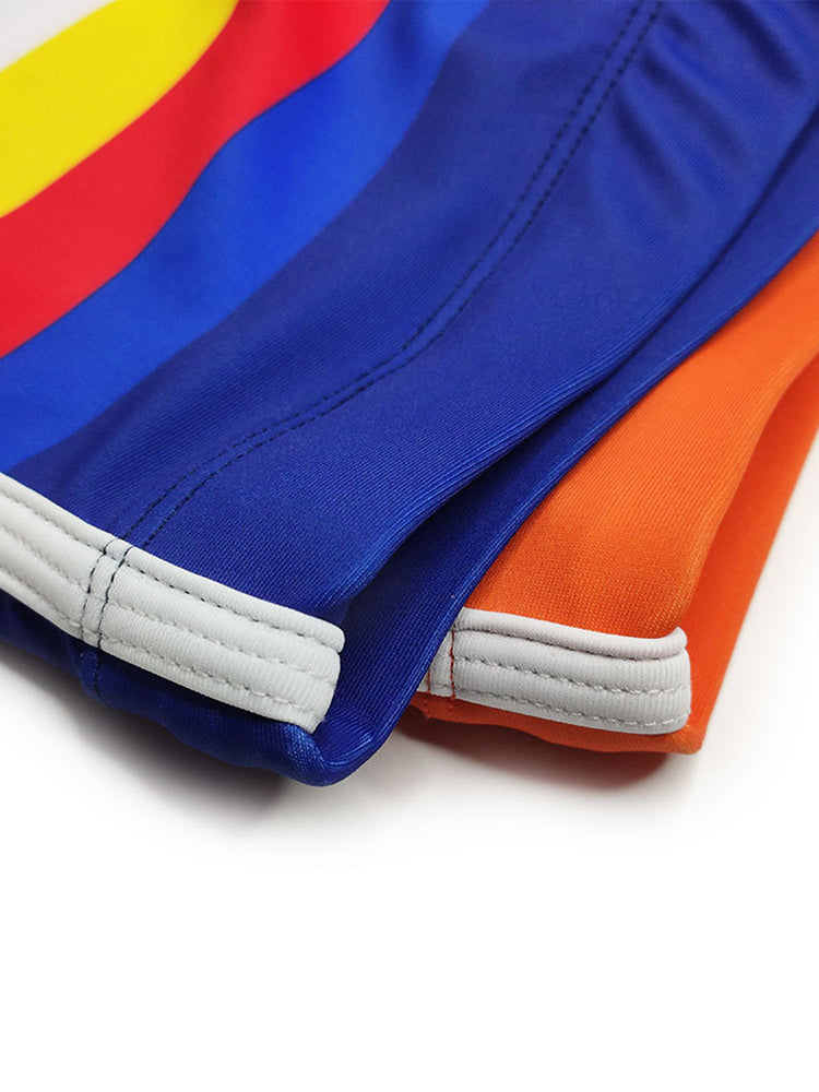 Men's Rainbow Striped Swimming Trunks