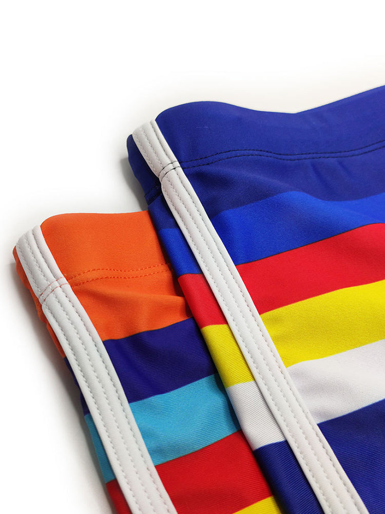 Men's Rainbow Striped Swimming Trunks
