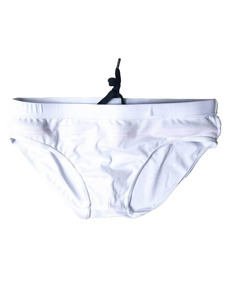 Sports Men's Striped Drawstring Swim Briefs