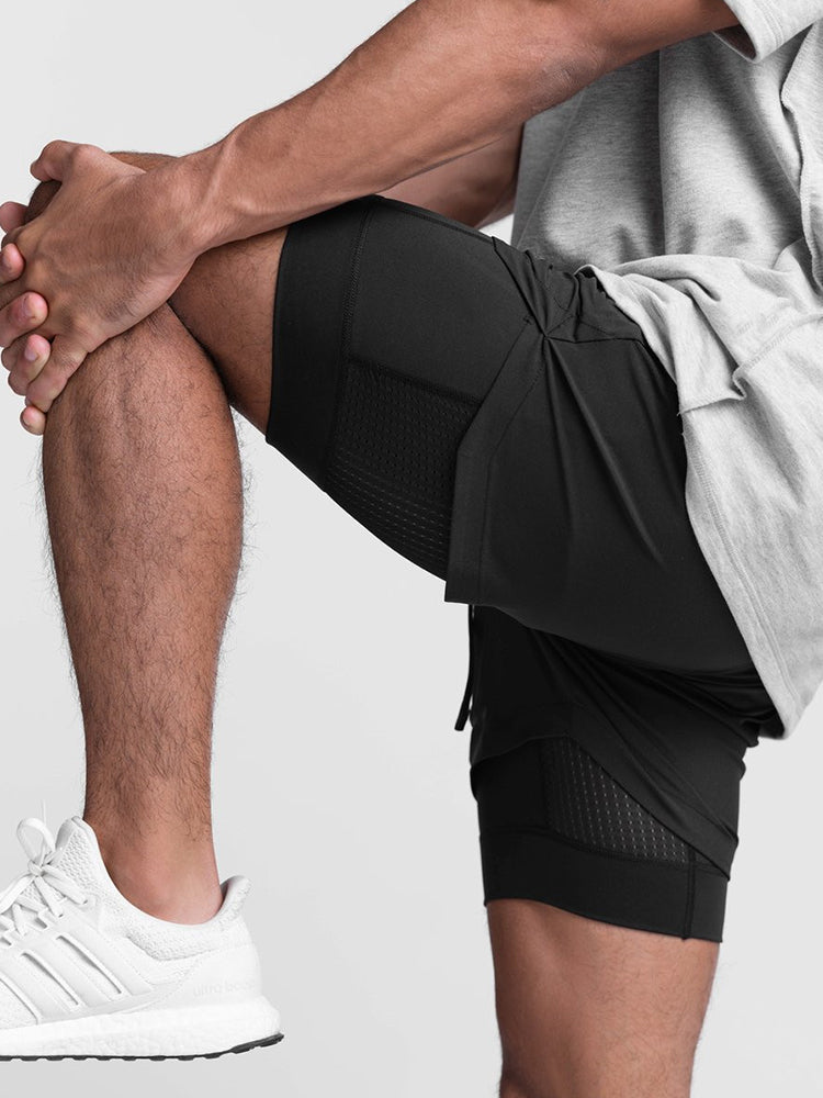 Men's Quick Dry Athletic Shorts With Phone Pockets