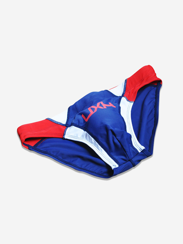 Men's Contrast Color Retro Mesh Bikini Briefs